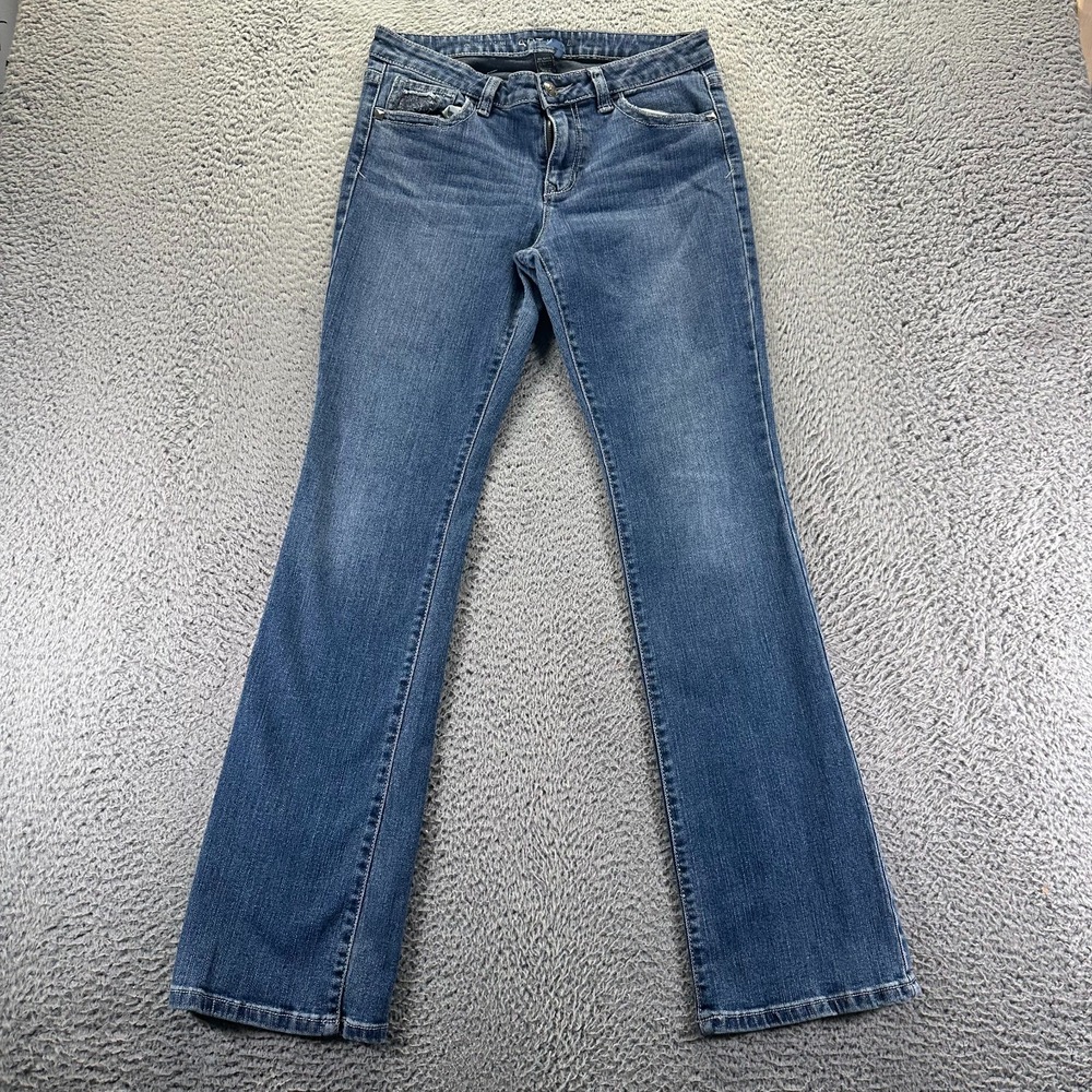 Apt. 9 Jeans Women 8 Blue Cotton Denim Bootcut Leg Faded Stretch Western Modern